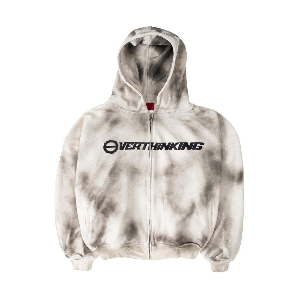 Áo khoác dây kéo unisex | Overthinking Washed Hoodie Zip