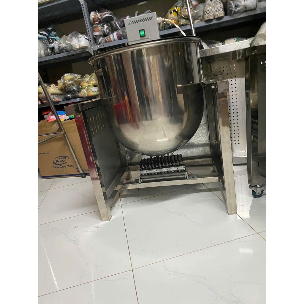 Máy làm bỏng ngô công nghiệp. Máy chế biến bắp rang bơ vỏ Inox (Loại Không Máng)