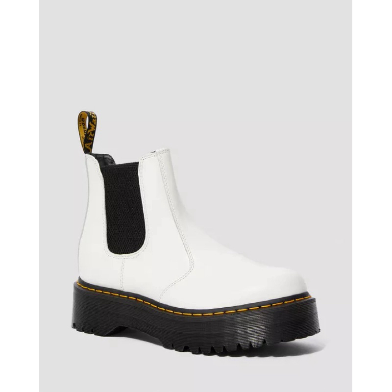 Giày cao cổ Dr.Martens 2976 Quad White Smooth Leather Chelsea Bốt nhập Mỹ