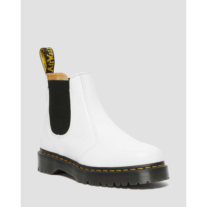Giày cao cổ DR. MARTENS 2976 bex White Smooth Leather Chelsea Boots nhập hãng