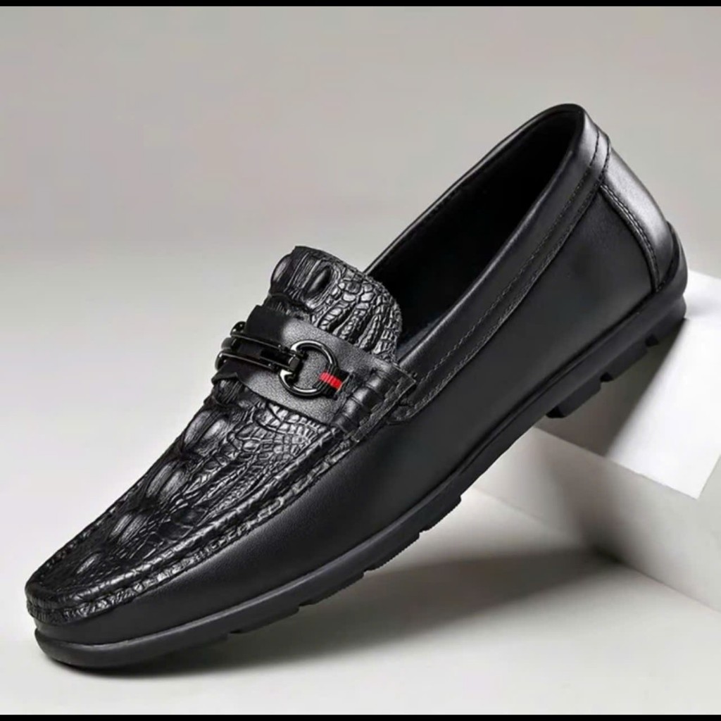 Giày lười nam dập vân cá sấu mềm mại êm ái đế đã khâu giá gốc tại xưởng