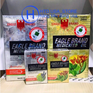 Dầu Gió Vàng , Trắng 2 Nắp Eagle Brand 24ml Của Mỹ