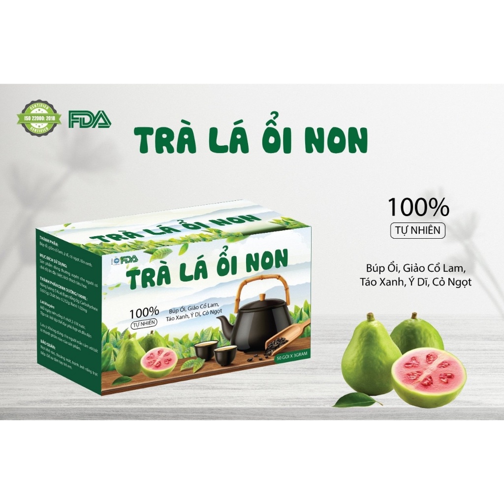 Trà lá ổi túi lọc từ búp ổi non - giúp Tan mỡ giảm cân, ngừa tiểu đường ( hộp 50 gói)