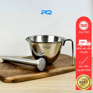 Bộ chày cối chockmen inox 304 mini có tay cầm giã hành tỏi gia vị kiêm ca đong rót