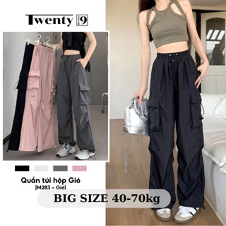  Quần Ống Rộng Túi Hộp Bo Gấu Quần Túi Hộp Nữ Vải Dù Phong Cách Hàn Quốc Siêu Cá Tính M283 