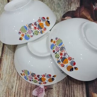 bộ chén sứ trắng hình đàn cá - bộ chén sứ trắng