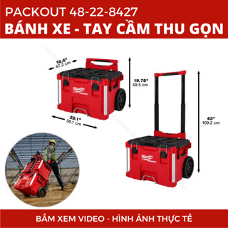  Hộp đựng dụng cụ Milwaukee 48-22-8427 thùng đồ nghề có bánh xe 8427 chống va đập chống nước 