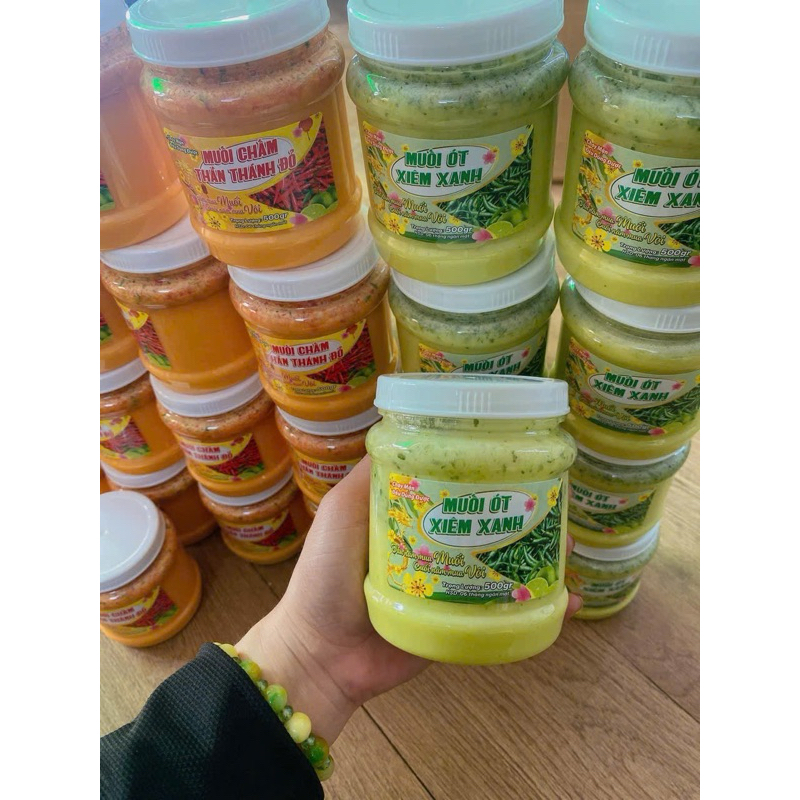 muối chấm ớt xanh, ớt đỏ( muối chấm hải sản)