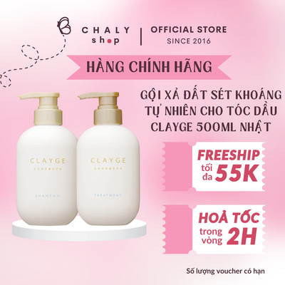 Dầu gội đất sét khoáng tự nhiên cho tóc dầu CLAYGE Shampoo & Treatment SR / M 500ml Nhật Bản