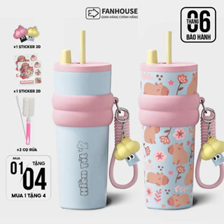 Ly giữ nhiệt cao cấp Candy inox 316 cốc nước giữ nhiệt thể thao 710ml Fan House khắc tên, charm 3D