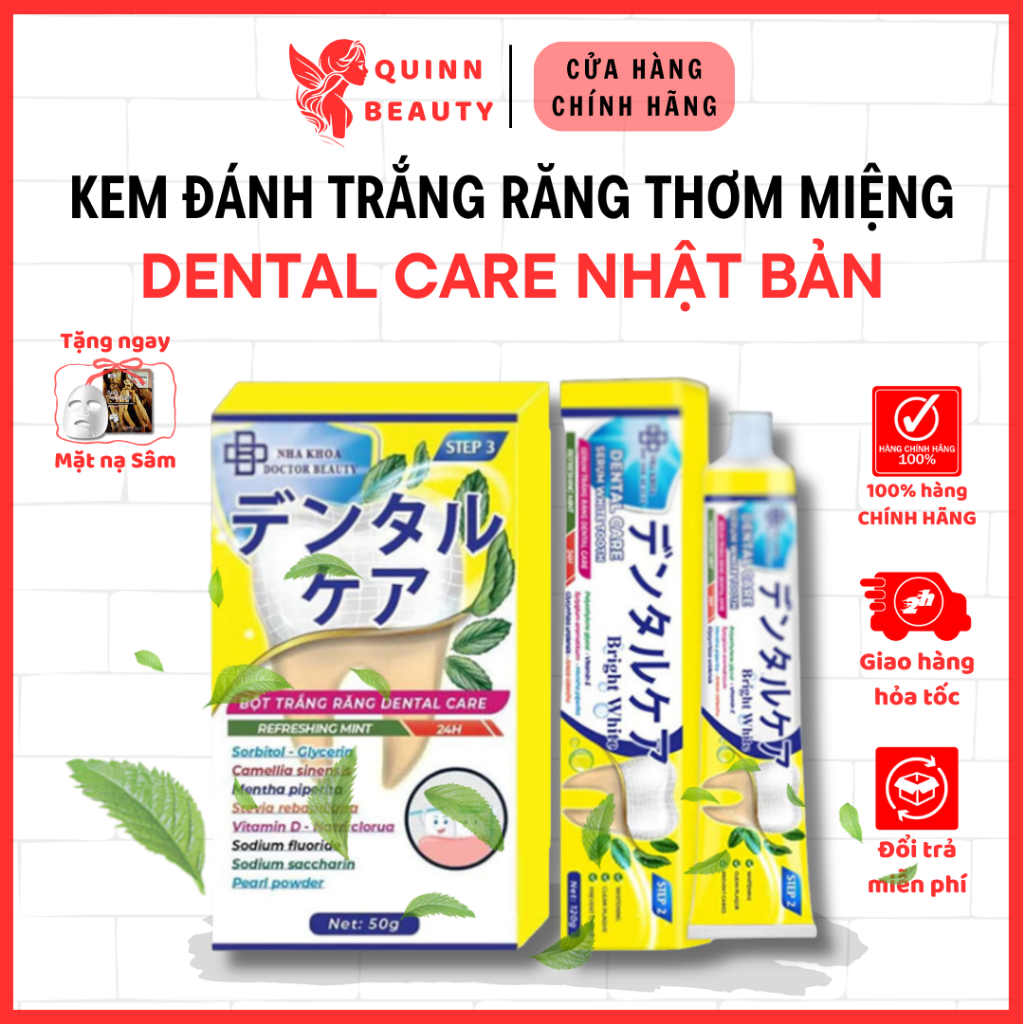 Kem đánh răng DENTAL CARE Nhật Bản - Kem giúp trắng răng, hơi thở thơm mát, cải thiện hôi miệng - QUINN BEAUTY COSMETICS