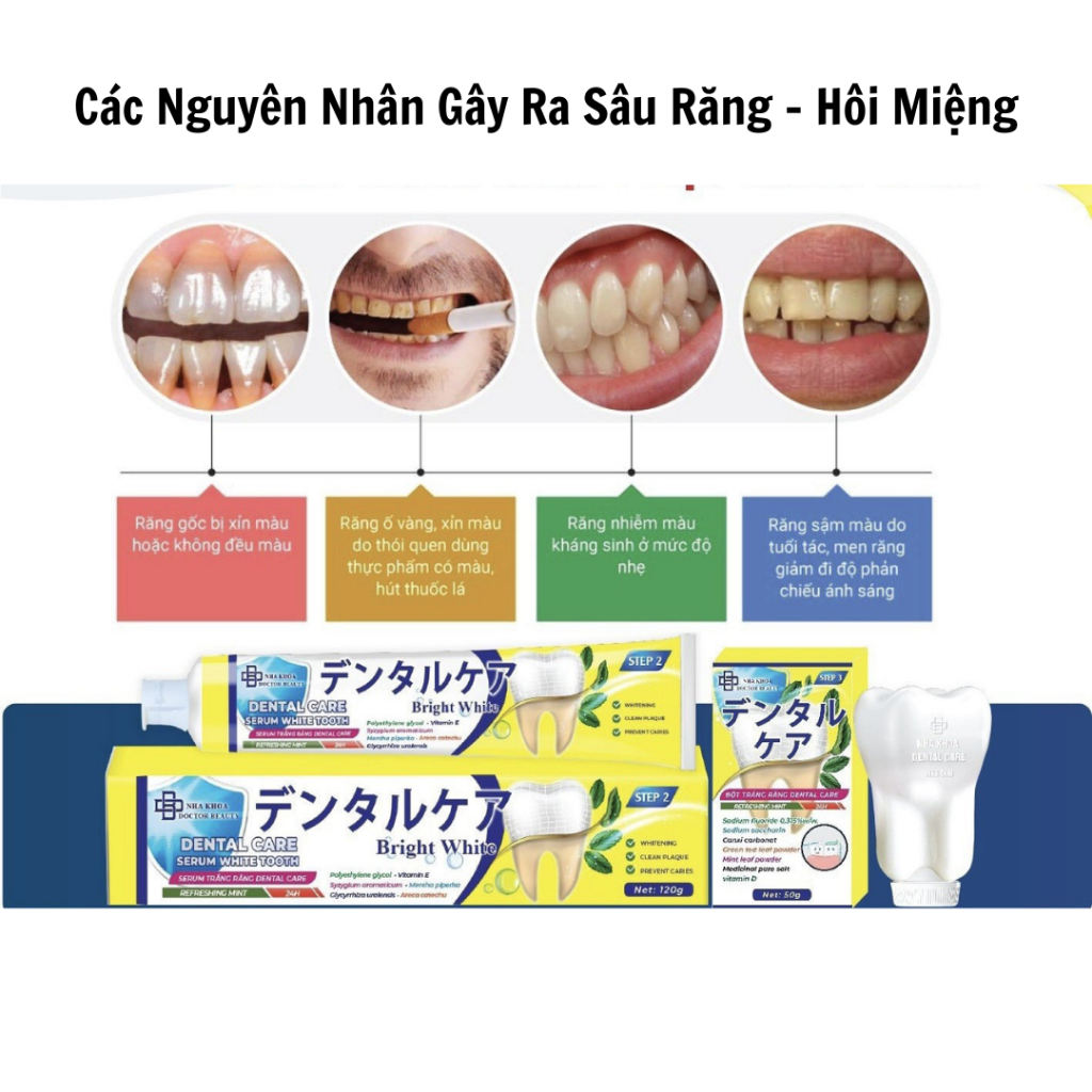 Kem đánh răng DENTAL CARE Nhật Bản - Kem giúp trắng răng, hơi thở thơm mát, cải thiện hôi miệng - QUINN BEAUTY COSMETICS