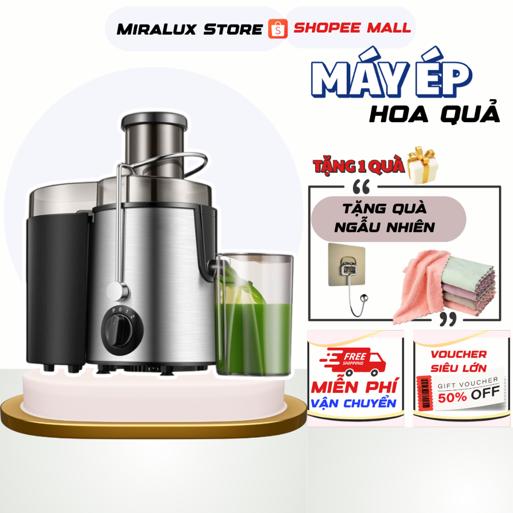 Máy Ép Hoa Quả Công Suất 400W, Ép Nguyên Siêu Kiệt, 2 Chế Độ Ép Phù Hợp Với Tất Cả Các Loại Quả VƯỢNG PHÁT GROUP