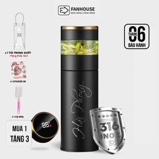 Bình giữ nhiệt Inox 316 cao cấp Tea Led 450ml bình nước giữ nhiệt pha trà Fan House khắc tên theo yêu cầu