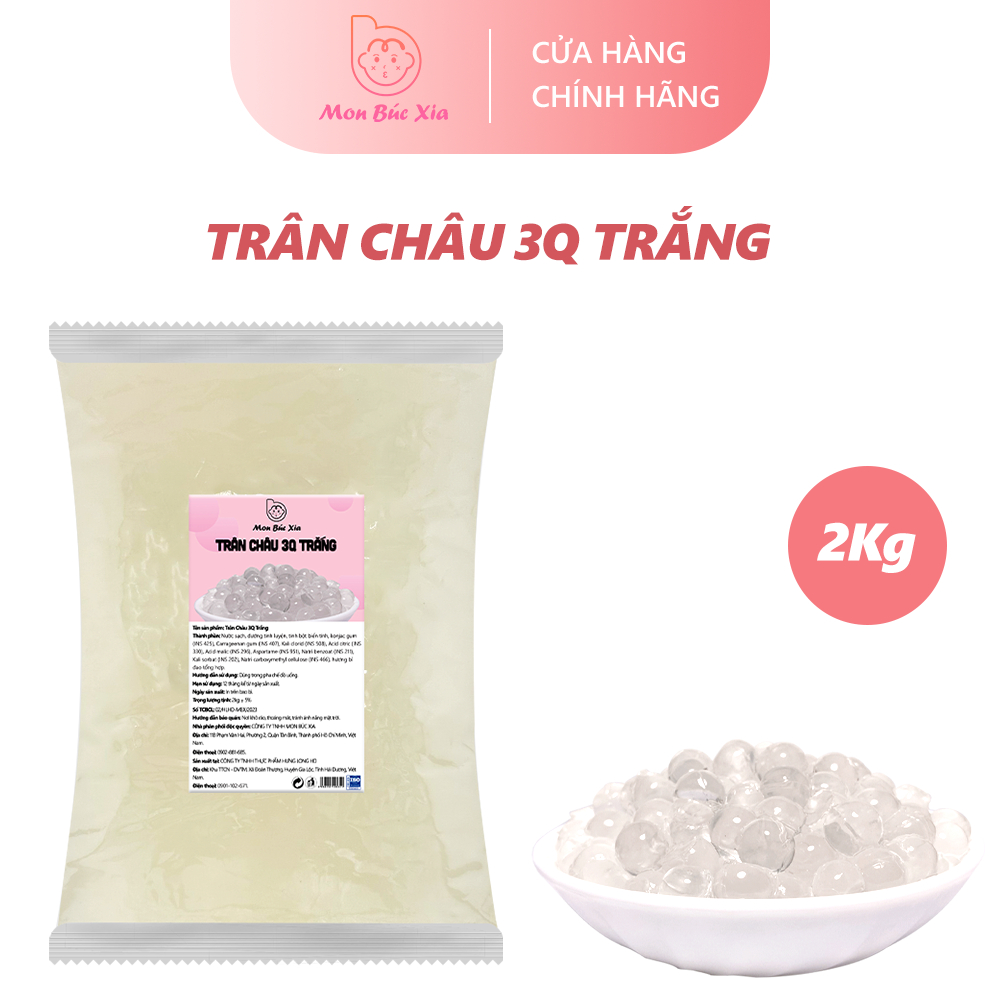 Trân Châu 3Q Trắng - Trân châu 3Q dai giòn bịch 2kg