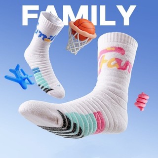 Tất vớ bóng rổ cổ cao nam nữ phối chữ Family chất siêu dày dặn