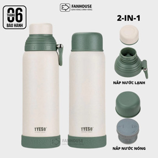 Bình giữ nhiệt Tyeso 750ml cao cấp 12h Fan House bình nước toàn bộ bằng inox 304, bình nước khắc tên