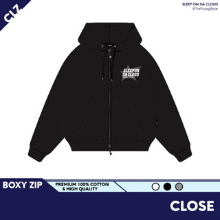 Áo hoodie zip boxy nam local brand Cloudzy hoodie nỉ bông nữ unisex form rộng basic mũ siêu to CLOSE