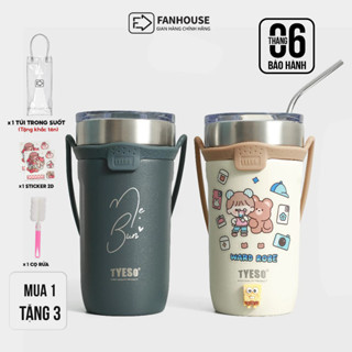 Ly giữ nhiệt cao cấp Tyeso Tumbler Fan House dung tích 550ml & 710ml, chất liệu inox 304, khắc tên theo yêu cầu