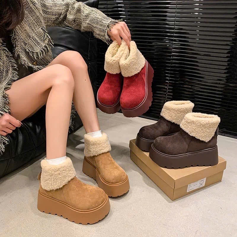 Giày bốt cổ lông đế 5-6cm hàng QCCC full box ALI Mã Y01 - MÃ 112