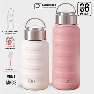 Bình giữ nhiệt Tyeso Larva 750-1000ml Fan House bình nước giữ nhiệt chính hãng inox 304 cao cấp