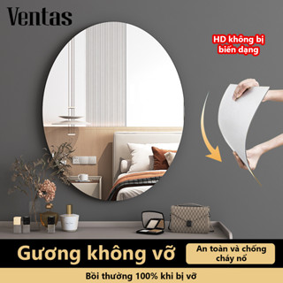 【Bồi thường 100% khi bị vỡ VENTAS Gương treo Dán Tường toàn thân chống vỡ soi ,hình bầu dục, gương vuông chống vỡ