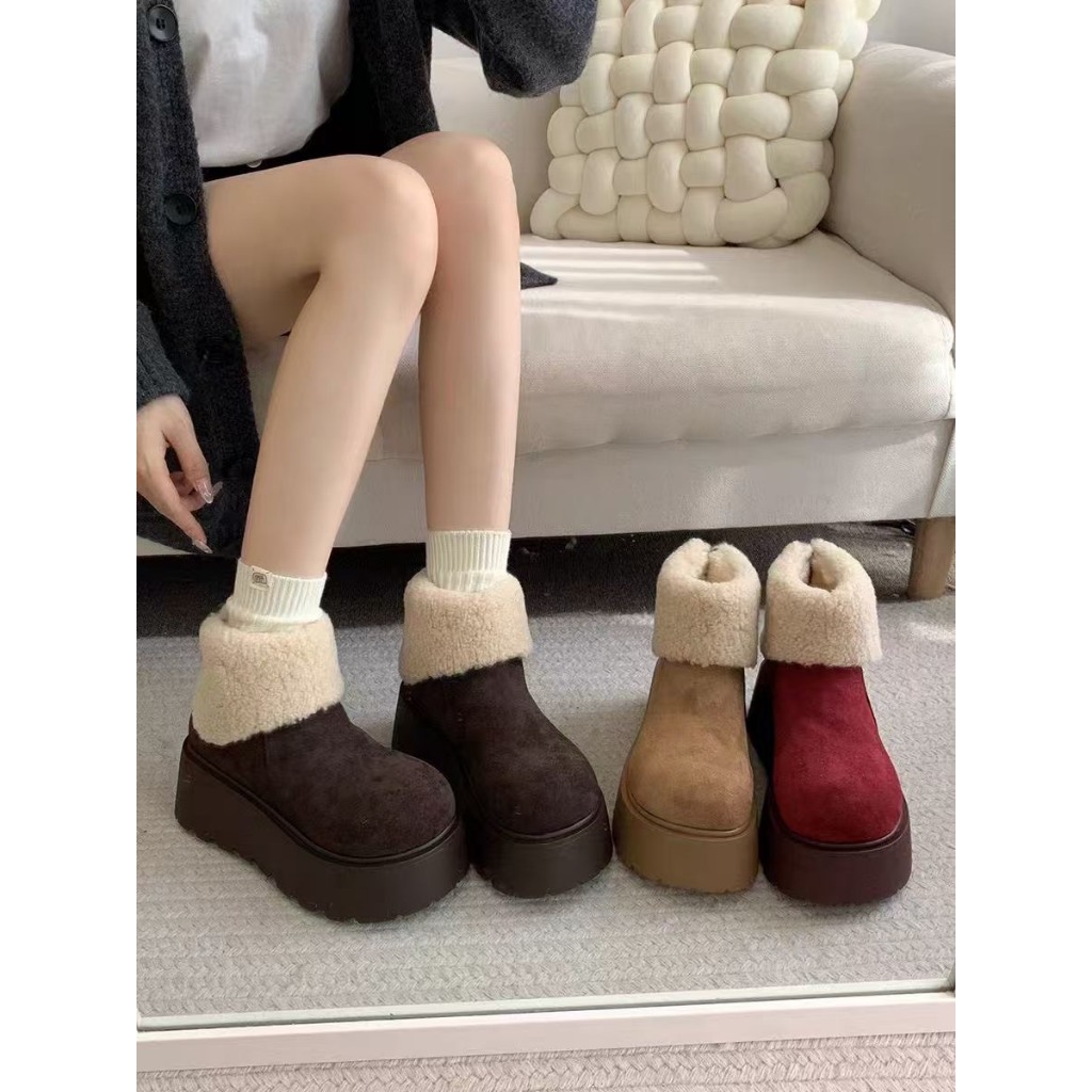 Giày bốt cổ lông đế 7cm Mã 112 hàng QCCC full box ALI 112 | BigBuy360 - bigbuy360.vn