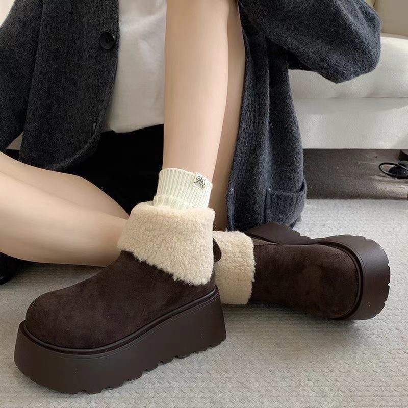 Giày bốt cổ lông đế 7cm Mã 112 hàng QCCC full box ALI 112 | BigBuy360 - bigbuy360.vn