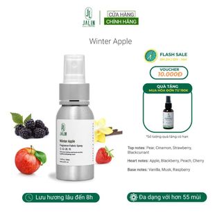 Xịt thơm quần áo, thơm phòng JALIN hương tinh dầu nước hoa WINTER APPLE - Giúp khử mùi hôi quần áo và không gian sống