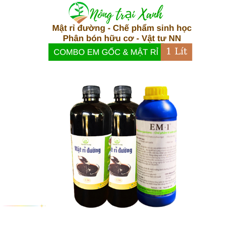 Mật rỉ đường, EM gốc ( combo 2 chai mật rỉ đường và 1 chai em gốc Việt Nhật ) ủ được 40 lít EM thứ c