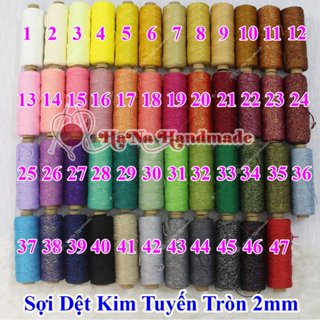 Sợi dệt kim tuyến tròn 2mm 35k/cuộn
