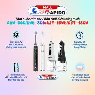 Tăm nước Rapido RWW-300/RWB-300 - Bàn chải điện Rapido RST-15CW/RST-15WB - Hàng chính hãng