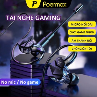 Tai nghe gaming có dây cho điện thoại micro nối dài tháo rời âm thanh vòm toàn diện- Poermax G62