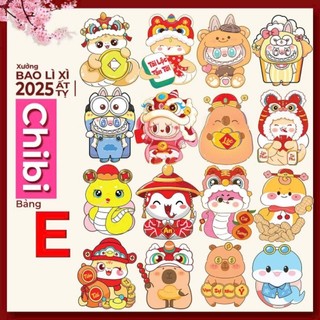 Xấp 10 cái Lì xì Chibi mix mẫu 2025