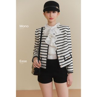  JOIE DES ROSES - Set áo khoác dáng xuông kẻ Mono Jacket và quần short Ease Short 