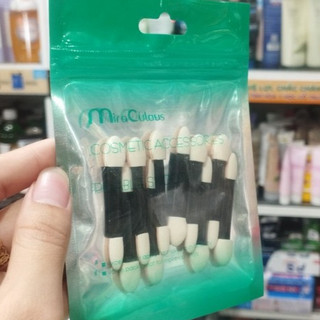 Cọ mút 2 đầu Mira Aroma Hàn Quốc (BỊCH 10 CÁI) ( màu xanh)