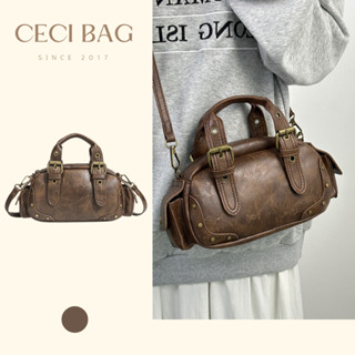 Túi xách da nữ túi đeo chéo túi màu nâu retro vừa điện thoại 2627 