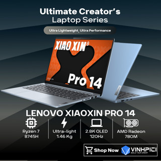 Laptop Lenovo XIAOXIN PRO AI 14 2024 (R7-8745H/ Radeon 780M/ Ram 24GB/ SSD 1TB/ 14" 2.8K 120Hz OLED)