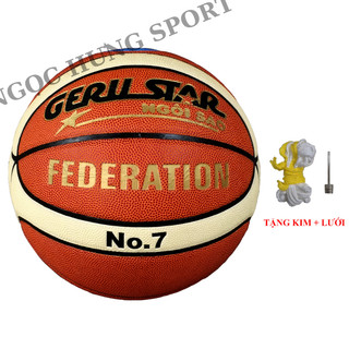 Bóng rổ da GERU STAR FEDERATION tặng kèm kim + lưới