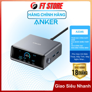 Bộ sạc nhanh Anker Prime A2345, công suất 250W, 6 port, công nghệ GaNPrime, PD3.1 với Type C 140W