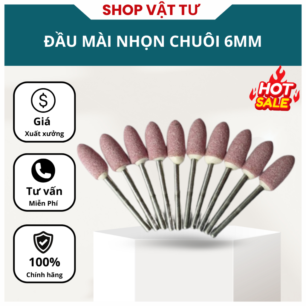 COMBO 5 CHIẾC ĐẦU MÀI NHỌN CHUÔI 6MM - Kích thước 24,30,36cm - Độ bền cao