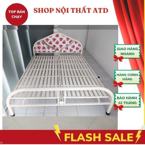 Giường sắt 1m8x2m giường sắt TRÒN cao cấp 49- Bh 2 năm giao hàng lắp ráp tận nơi