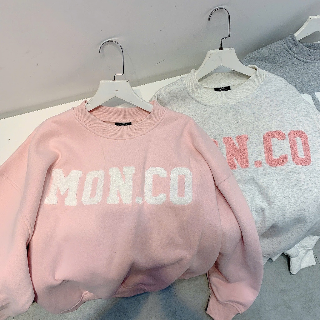 [ NỈ BÔNG KHÔNG XÙ ] Mon Studio – Áo Sweater Boxy Nỉ Bông Thêu 3D nỉ cotton không xù, không đổ lông , unisex nam nữ 003 | BigBuy360 - bigbuy360.vn