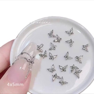 Set charm bướm trang trí móng tay mini 10 viên