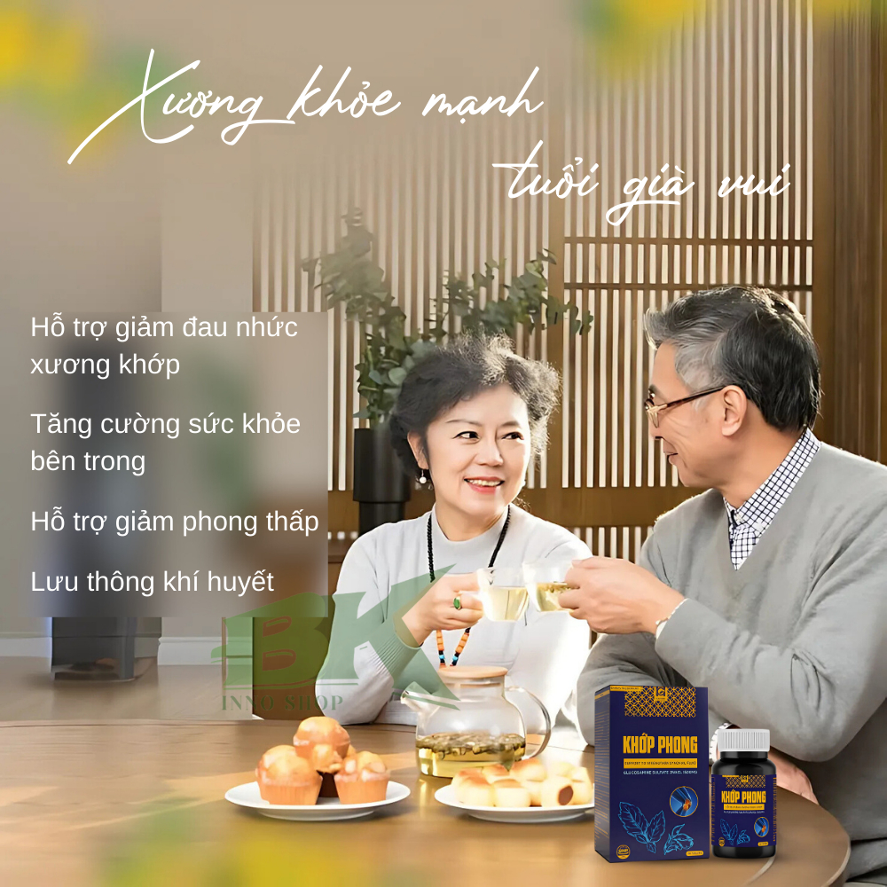 Viên Uống Xương Khớp Khớp Phong - Hỗ Trợ Giảm Đau, Tăng Cường Độ Dẻo Dai, Bảo Vệ và Nuôi Dưỡng Xương Khớp Khỏe Mạnh | BK