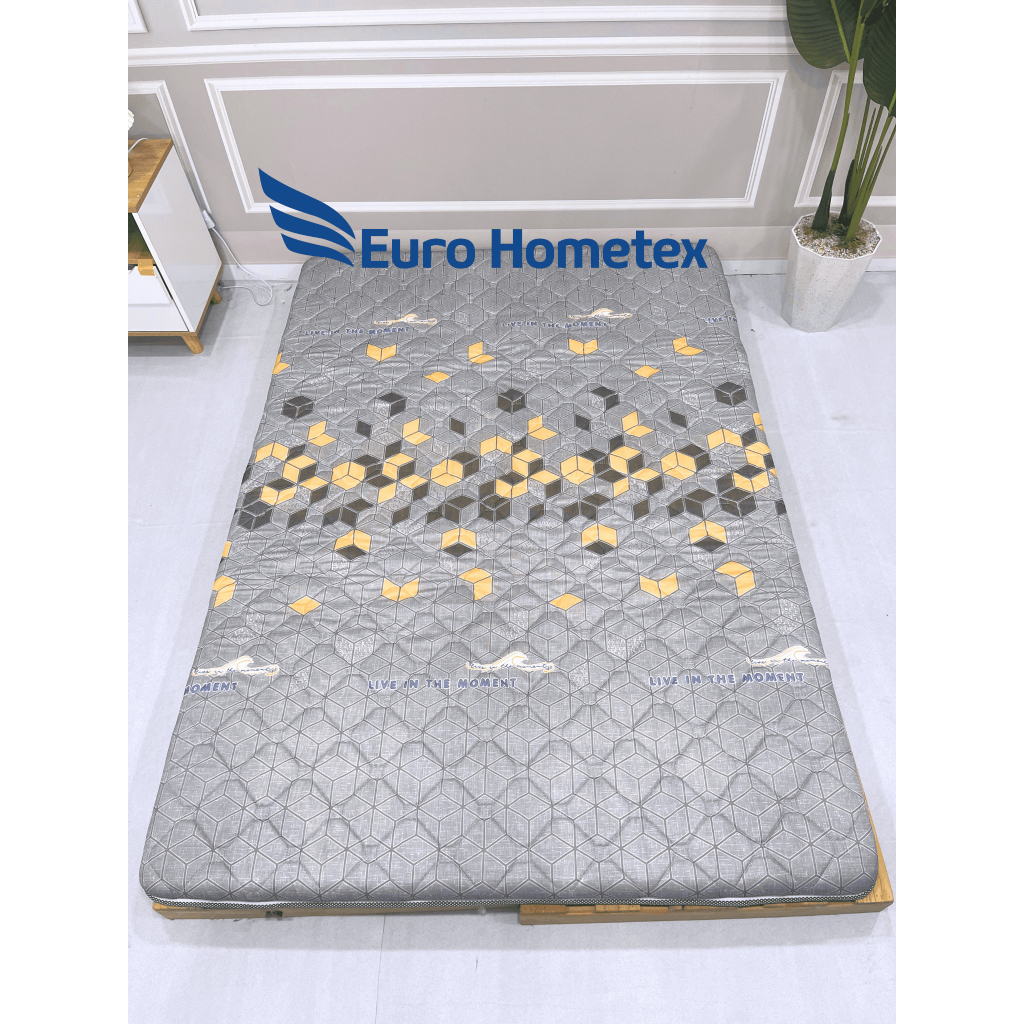 Nệm Topper Cao Su Non Màu Xám Cao Cấp Tấm Topper Trải Sàn Độ Dày 5- 7cm (Tặng Ga Cotton) (Ship hỏa t