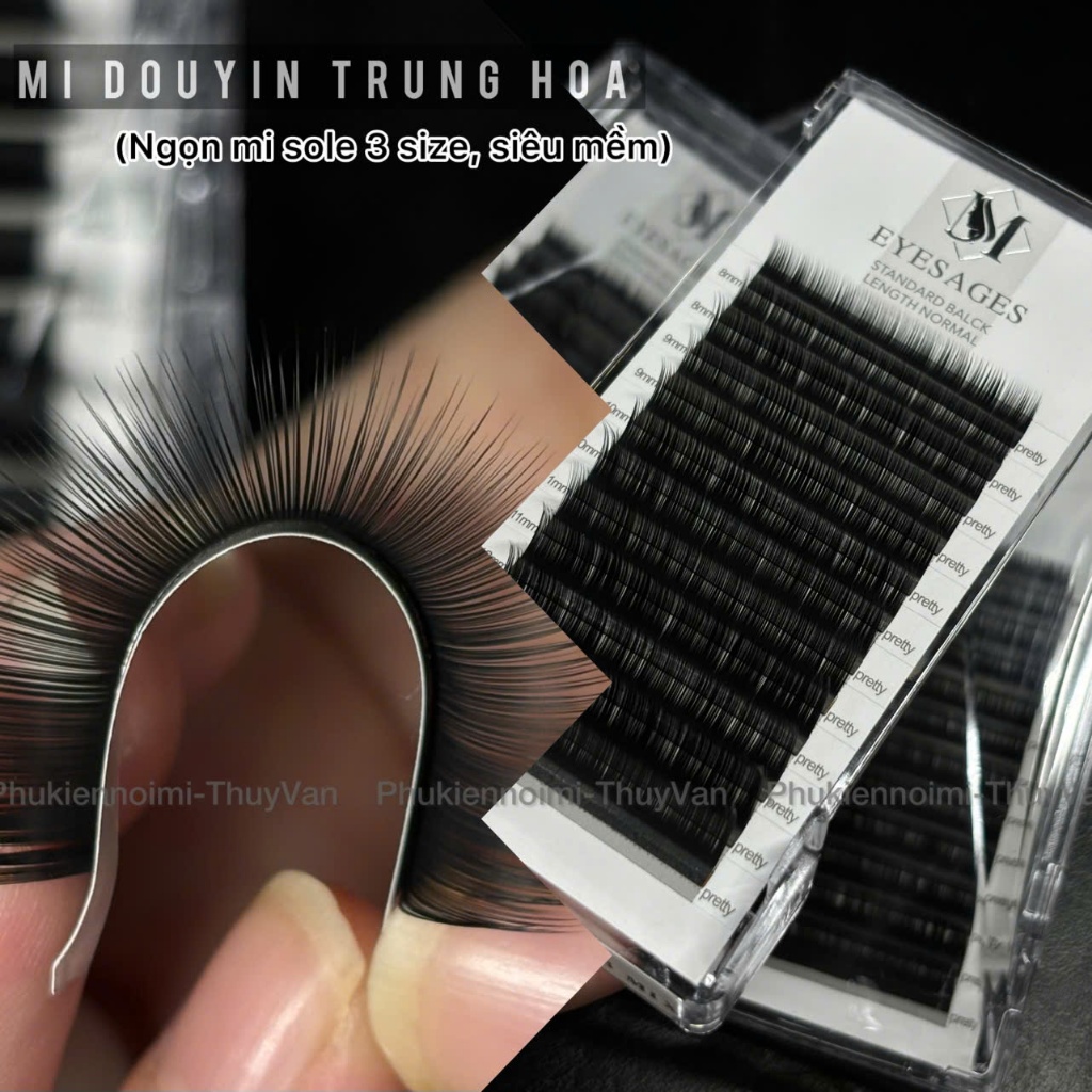 Mi Khay Douyin Trung  Hoa Ngọn Sole Cong Ebe-J-B-C-CC-LJ-LB-LC-LD Dày 0.07 Siêu Đen , Siêu Bám Keo.