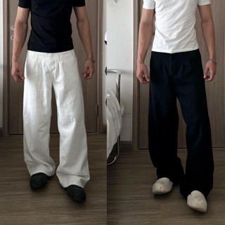 Quần Jeans Fabulous Wash Đen/Trắng Nam Nữ Ống Rộng Xếp Ly, Dáng Suông Dài, Cạp Cao, Dáng Đứng Tôn Dáng - 014