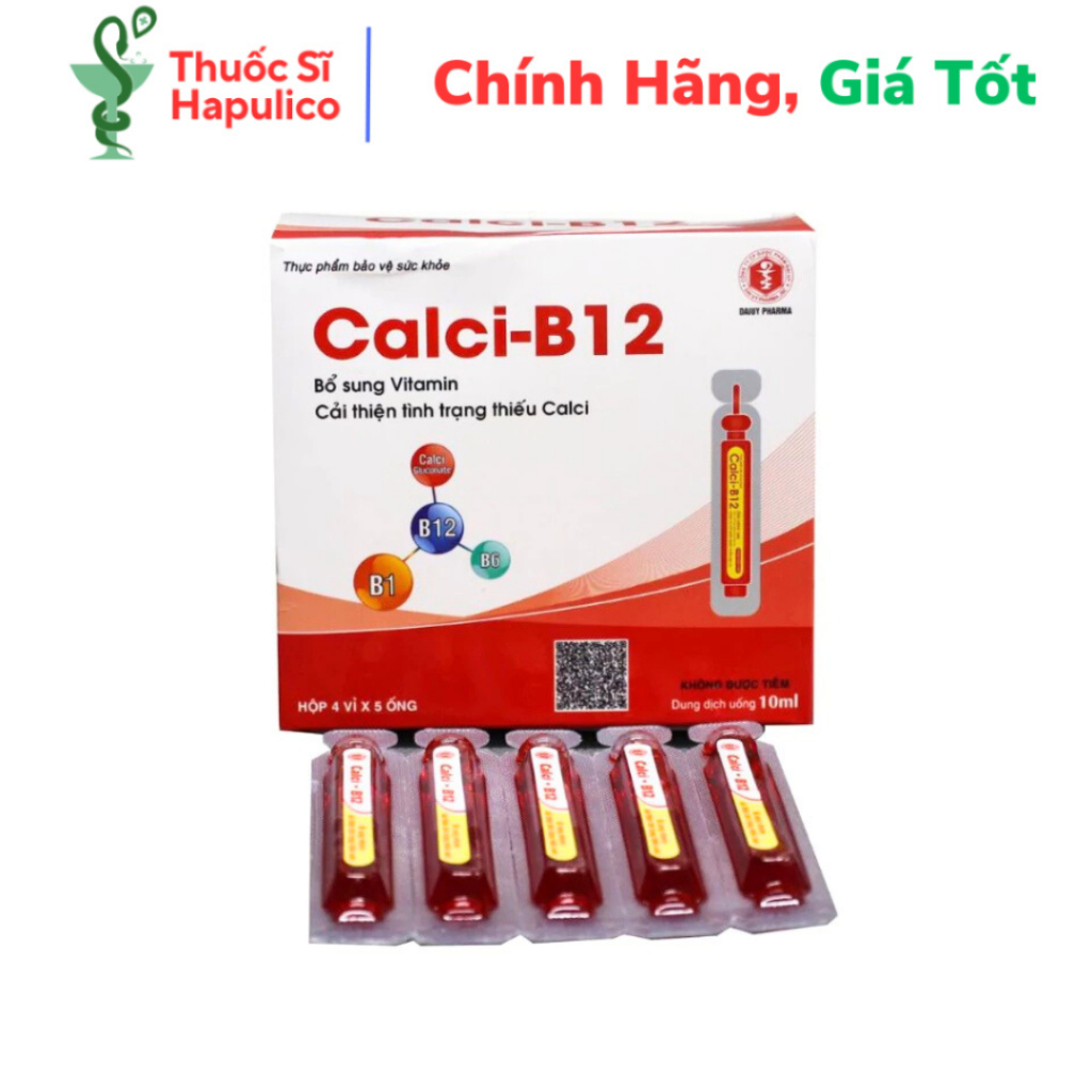 Siro Calci B12 Đại Uy Bổ sung vitamin nhóm B và calci cho cơ thể, hỗ trợ tăng cường sức khỏe - Hộp 2