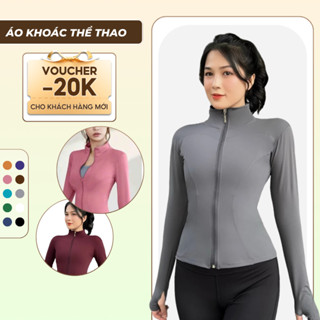 Áo khoác tập gym yoga nữ, áo khoác chống nắng ôm sát co giãn thấm hút mồ hôi size từ 40-70kg YLYSPORT A05